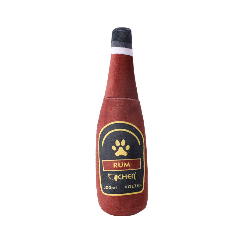 Dog Toy Champagne Bottle Bite-resistant Plush Toy / Juguete para perros
