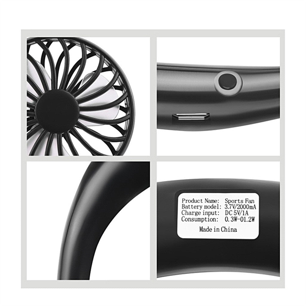 Charging portable lazy fan student desktop fan hanging neck fan / Ventilador Portatil