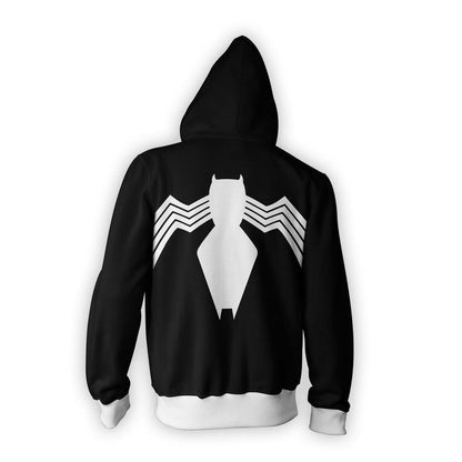 Symbiote Spider Man Zip Up Hoodie / Sweater con cierre y capucha