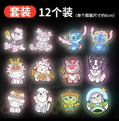 Battery car stickers cartoon strawberry bear car stickers electric car decoration body scratches blocking reflective stickers helmet stickers